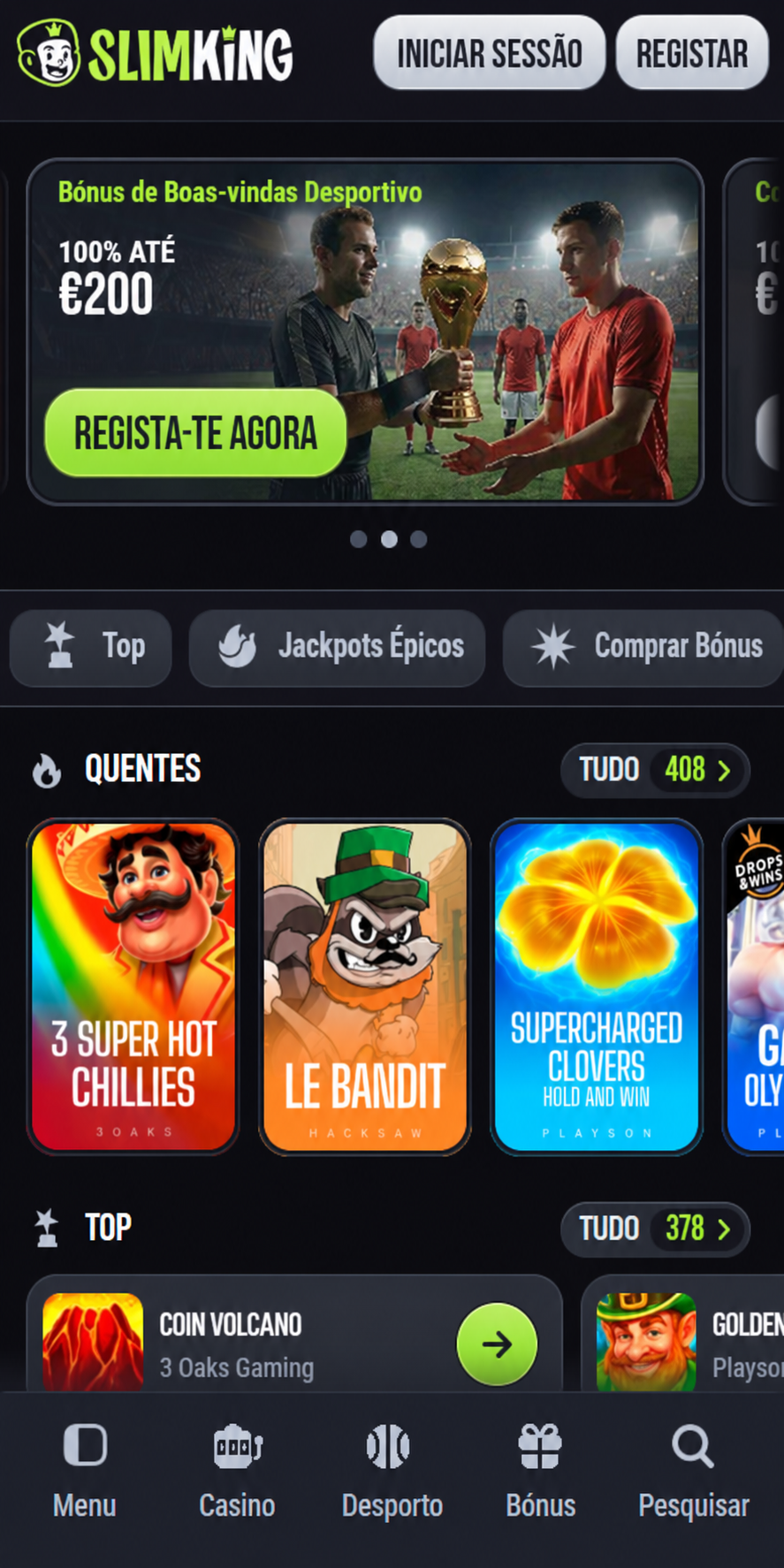 SlimKing casino mobile application VIP loyalty program progress screen